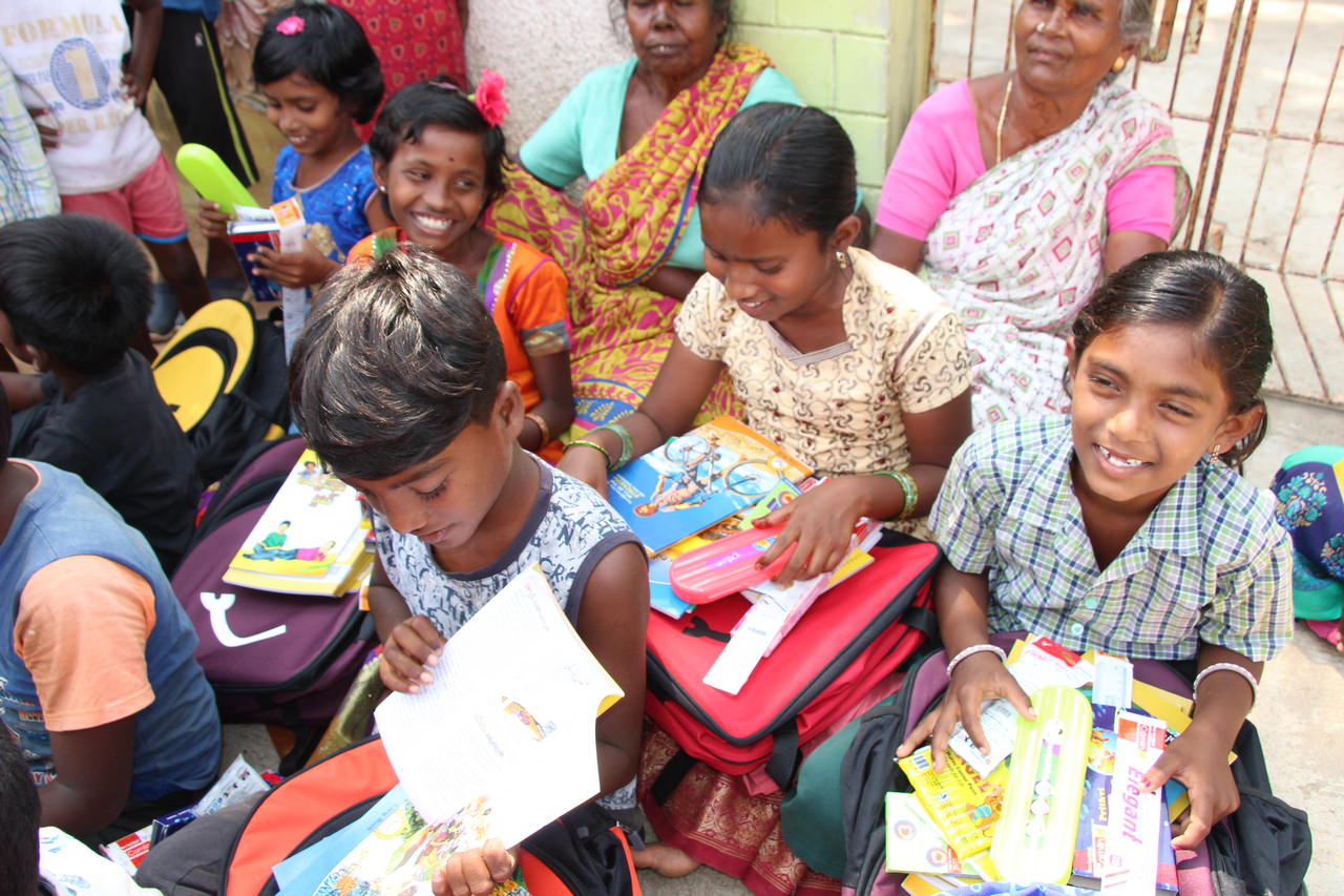 More smiles as the children see what they received